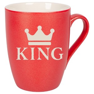100 North Crown Royalty 10 Ounce Crimson Red Metallic Finish, Comfortably Fits Your Hands, New Bone China Coffee Tea Cup Mug, King - 1 of 1