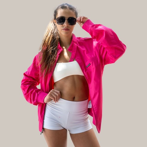 Members Only Women s Classic Iconic Racer Oversized Jacket X large Hot Pink Target