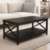 GlasFlength Modern Oxford small Decorative Storage Cabinets with Scratch-Resistant Finish and X-Leg Design, Black, 15.75"*15.75"*24 - 4 of 4