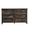CAVINAS Farmhouse 8/6 Drawers Dresser for Bedroom,Brown Dresser with Barn Door Style for Bedroom,Living Room and Hallway,Dark Oak - 2 of 4