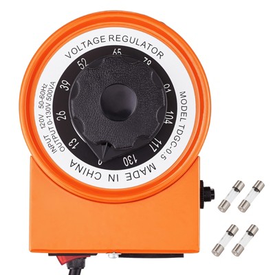 VEVOR 500VA Auto Variable Voltage Transformer, 3.84 Amp, 110V Input 0-130V Output AC Voltage Regulator Power Supply, Orange