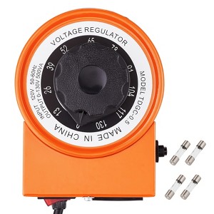 VEVOR 500VA Auto Variable Voltage Transformer, 3.84 Amp, 110V Input 0-130V Output AC Voltage Regulator Power Supply, Orange - 1 of 4