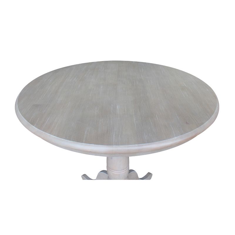 36&#34;x36&#34; Round Pedestal Dining Table Washed Gray Taupe - International Concepts, 5 of 7