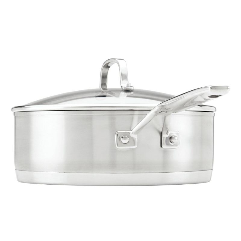 KitchenAid Stainless Steel 3-Ply Base 4.5qt Covered Deep Saute Pan with Helper Handle, 4 of 8