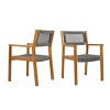 Patio Arm Chairs Set Of 2,Arm Chairs With Rope Seat,Outdoor Rope Chairs,Arm Chairs Set For Patio,Backyard,Garden-Cuddlewood - 2 of 4