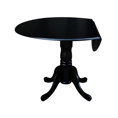 Casual Contemporary 42" Black Round Wood Extendable Dining Table