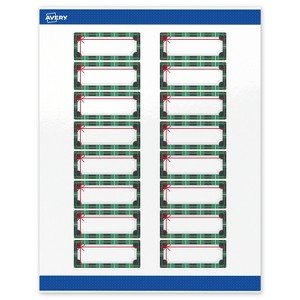 Avery Labels, 1" x 2-5/8", Silver-Green Plaid, Glossy, 160ct - 1 of 4