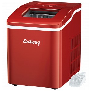 Costway Portable Ice Maker Machine Countertop 26Lbs/24H Self-cleaning w/ Scoop Silver\Green - 1 of 4