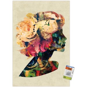 Trends International Floral Portrait of Woman Unframed Wall Poster Prints - 1 of 4