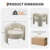 Modern Chenille Accent Chair - Mid-Century Upholstered, Cozy Round Armrest, Open Back, Round Corner Side Sitting Lounge, for Bedroom Office Cafe - 3 of 4