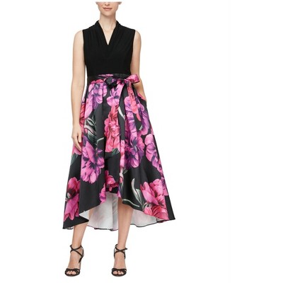 S.L. Fashions Womens Floral Evening High-Low Dress
