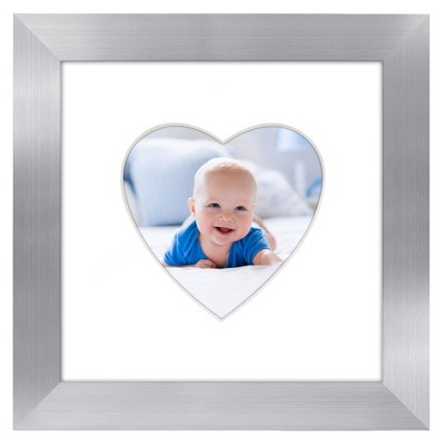 Americanflat 6" x 6" Picture Frame with Mat - Round & Heart Designs - Stylish Decor for Living Rooms, Dorms, Offices & More