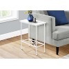 Monarch Specialties Accent Table, Side, End, Narrow, Small, 2 Tier, Living Room, Bedroom, White Laminate, White Metal, Contemporary, Modern - 3 of 4