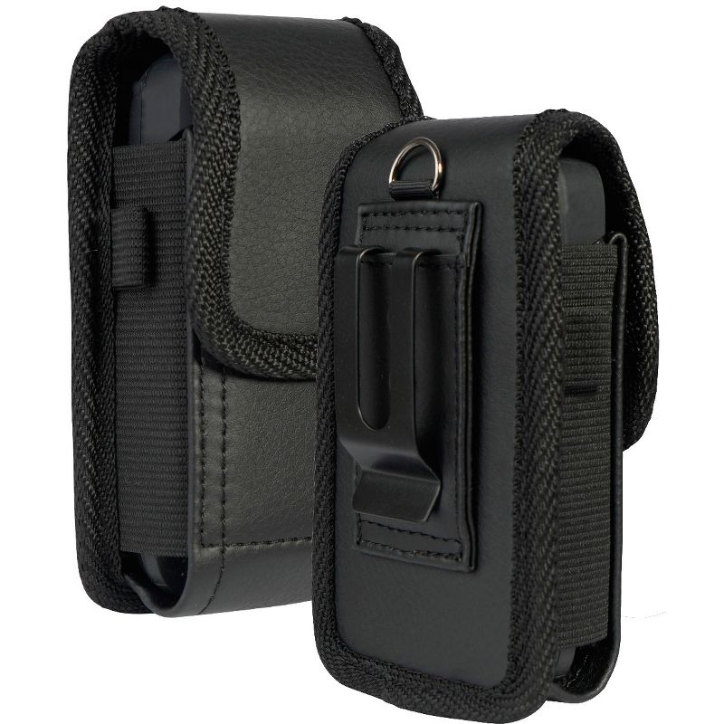 Nakedcellphone Pouch Case with Belt Clip, Universal for Thick Flip Phones - Black, 1 of 8