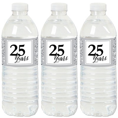 Big Dot of Happiness We Still Do - 25th Wedding Anniversary - Anniversary Party Water Bottle Sticker Labels - Set of 20