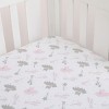 NoJo Ballerina Bows Pink, Sparkle Grey Metallic, and White 4 Piece Nursery Crib Bedding Set - 4 of 4
