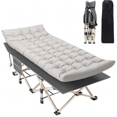 SUGIFT Folding Camping Cot with Removable Cotton Mattress: Ideal for Office, Home, and Beach