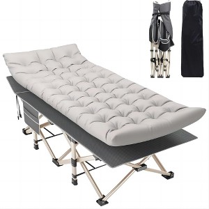 SUGIFT Folding Camping Cot with Removable Cotton Mattress: Ideal for Office, Home, and Beach - 1 of 4