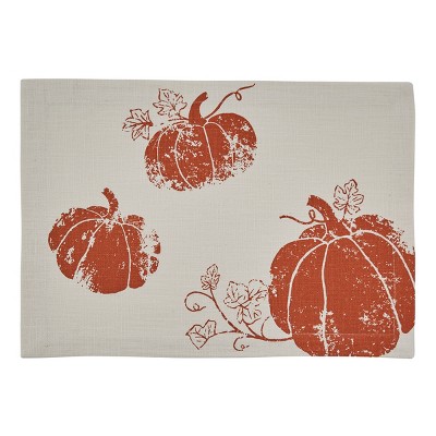 Split P Pumpkin Foil Printed Placemat Set - Off-White