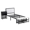 ALEXOUN Metal Platform Bed with Two-Tier Storage Shelves and Wooden Storage Cabinet,Easy Assembly,for Bedrooms, Apartments - 4 of 4
