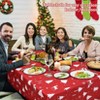 Christmas Tablecloth – Festive Deer, Pine Trees & Snowflakes Design, Waterproof Winter Holiday Dining Decor - 3 of 4