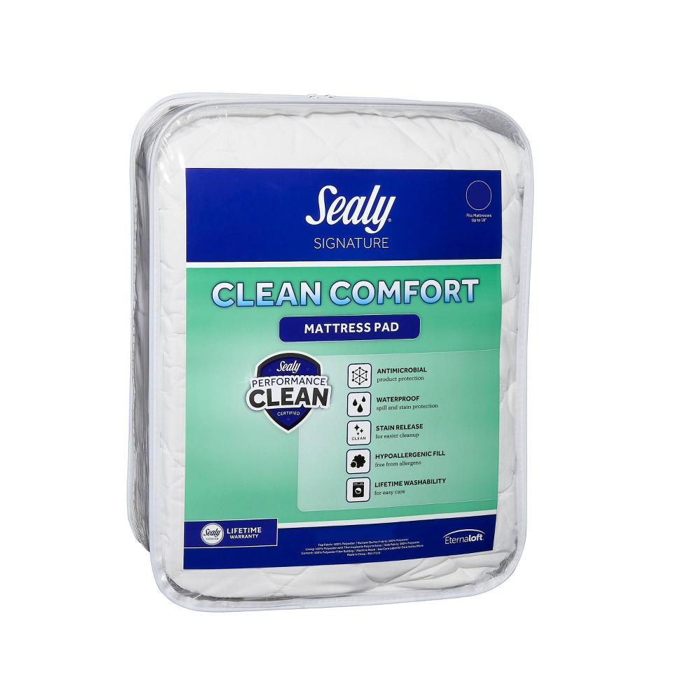 Sealy Full Clean Comfort Antimicrobial & Waterproof Mattress Pad