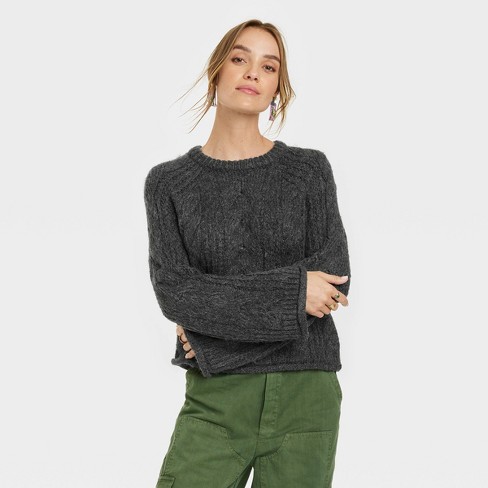 Women's Cable Knit Crewneck Pullover Sweater - Universal Thread™ - image 1 of 3