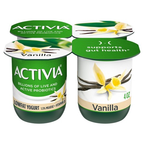 Activia Low Fat Probiotic Vanilla Yogurt - 4ct/4oz Cups : Target