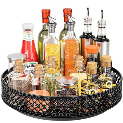 LunaLulinlk Lazy Susan Organizer - 13 inch Rotating Spice Rack Metal Lazy Susan