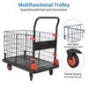 Heavy Duty Hand Moving Cart, 1000 LBS Capacity Folding Platform Cart with Wheels, Foldable Dolly Cart with Basket for Warehouse & Luggage - 3 of 4
