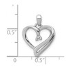 Black Bow Jewelry .05 Carat Diamond Scroll Heart Pendant in Sterling Silver - 4 of 4