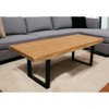 HomeRoots 70" Natural And Black Solid Wood And Iron Live Edge Coffee Table - 2 of 4