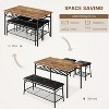 coucheta Industrial Dining Table Set for 4, Retro Wood Tabletop Kitchen Table with 2 Upholstered Chairs & A Bench, Dinner Table Set for Dining Room - 4 of 4