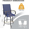 Acekool 2-Pack Outdoor Swivel Bar Stools with High Back & Armrest, All-Weather Textilene Patio Chairs with 360° Rotation for Deck & Patio - 2 of 4
