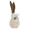 Northlight 14" Beige and Brown Plush Easter Bunny Rabbit Holding a Carrot Spring Figure - 3 of 4