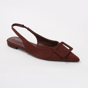 Berness Women's Rossana Suede Slingback Flats with Oversized Suede Buckle - 1 of 4