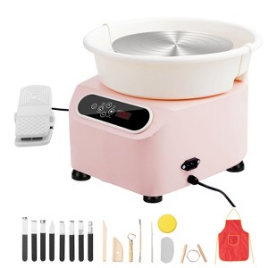 VEVOR Pottery Wheel, 10 inch Pottery Forming Machine, 350W Electric Wheel for Pottery with Foot Pedal and LCD Touch Screen, Pink - 1 of 4