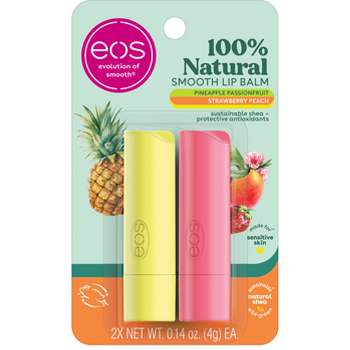 eos 100% Natural Pineapple Passionfruit & Strawberry Peach Lip Balm Stick - 0.28oz