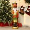 LuxenHome Lighted Nutcracker Soldier with Scepter, Battery Operated Christmas Decoration - 2 of 4