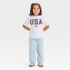 Toddler Girls Americana USA Graphic T-Shirt - Cat & Jack™ White - 4 of 4