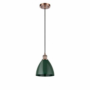 Plymouth Dome - 1 Light Cord Hung Mini Pendant In Industrial Style-11.25 Inches Tall and 7.5 Inches Wide - 1 of 1