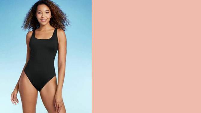 Women&#39;s Shaping Square Neck One Piece Swimsuit - Shade &#38; Shore&#8482;, 2 of 6, play video