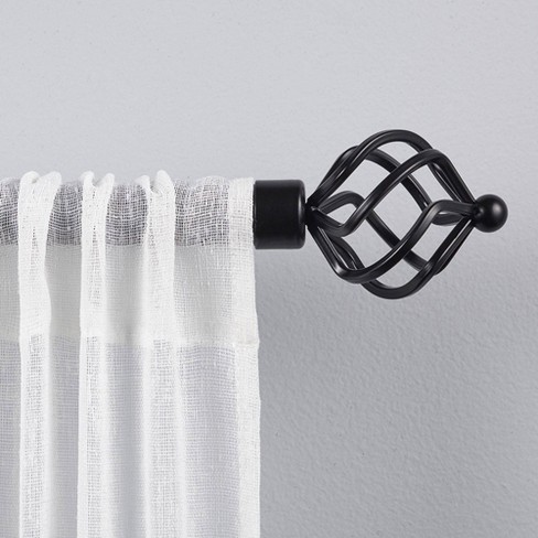 Adjustable Torch Curtain Rod And Coordinating Finial Set