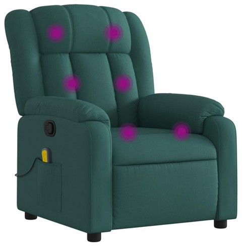 Vidaxl Dark Green Fabric Massage Recliner Chair - Manual Reclining ...