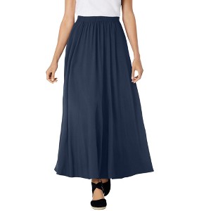 Woman Within Plus Size Pull-On Elastic Waist Soft Maxi Skirt - 1 of 4