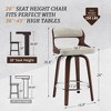 Bar Stools Set of 2, Barstools with SturdyWood Legs, Saddle Seat Counter HeightBar Stools for Kitchen Counter, Bar,24 Inch Farmhouse CounterStools - 4 of 4