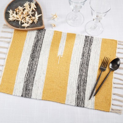 Multicolored Cotton Striped Harmony Placemats Set of 4