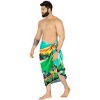 LA LEELA Men's Lava Lava Hawaiian Vacation Sarongs Summer Long Beach Cover Up Swimwear Holidays Pareo Beachwear for Men One Size Green, Floral - 3 of 4