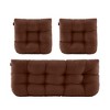 Outdoor Chair Cushions,3 Piece Loveseat Outdoor Cushions Set,Tufted/Wicker Patio Cushion for Patio Furniture All Weather,44"x19"x5" - 2 of 4