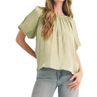 Women's Bubble Sleeve Babydoll Top - &merci